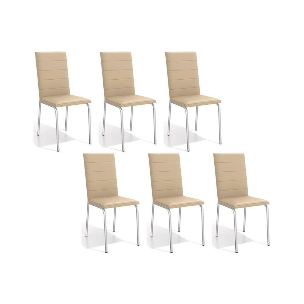 Kit 6 Cadeiras Sala Jantar Amsterdã C091 6 Un Cromada Nude 16 - 1