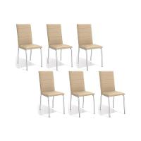 Kit 6 Cadeiras Sala Jantar Amsterdã C091 6 Un Cromada Nude 16 - 1