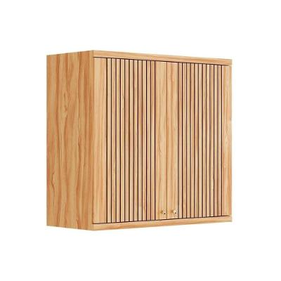 Armário Aéreo Cozinha Modulado Sauvignon Com 2 Portas Frisada 80cm Amendoa - Ronipa