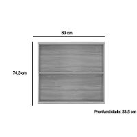 Armário Aéreo Cozinha Modulado Sauvignon Com 2 Portas Frisada 80cm Amendoa - Ronipa - 2