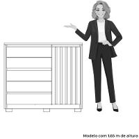 Cômoda Ripada Sapateira 5 Gavetas 1 Porta Duello Branco - 6