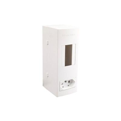 Caixa De Sobrepor Margirius Slim Cp2-01 Com Corte Para Disjuntor E Tomada 2p+t 20A Branca Branco