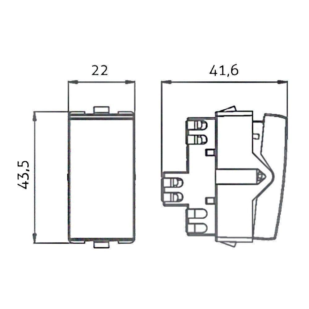 Módulo Interruptor Simples Margirius Sleek 10A Branco - 2