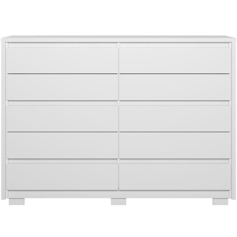 Cômoda Grande 10 Gavetas e Pés Mdp Duello Branco - 8