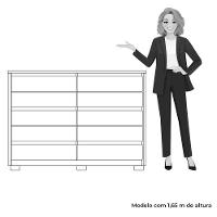 Cômoda Grande 10 Gavetas e Pés Mdp Duello Branco - 5