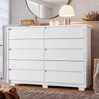 Cômoda Grande 10 Gavetas e Pés Mdp Duello Branco - 7