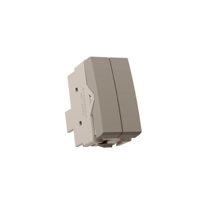 Módulo Interruptor Duplo Simples Margirius Sleek Colors 10A Argila