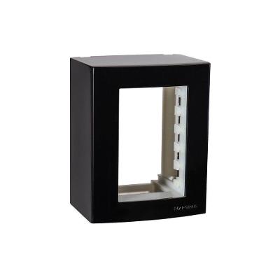 Caixa De Sobrepor Com Suporte Margirius Sleek 75x95 Para 3 Módulos Preto Ebony