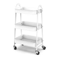 Prateleira De Metal Multiuso 3 Andares Com Rodinhas Branco - 1