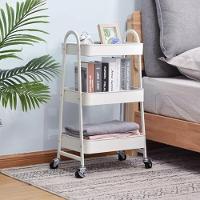 Prateleira De Metal Multiuso 3 Andares Com Rodinhas Branco