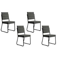 Cadeira Sala De Jantar 1736 Kit 4 Uni Preto-grafite - Preto - Carraro - 1