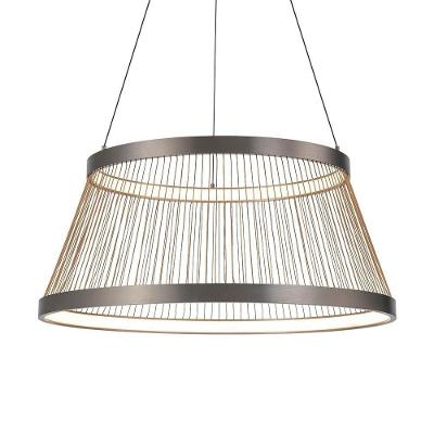Lustre Pendente Nordecor Beys 2942 Cinza-dourado Led Bivolt 3000K