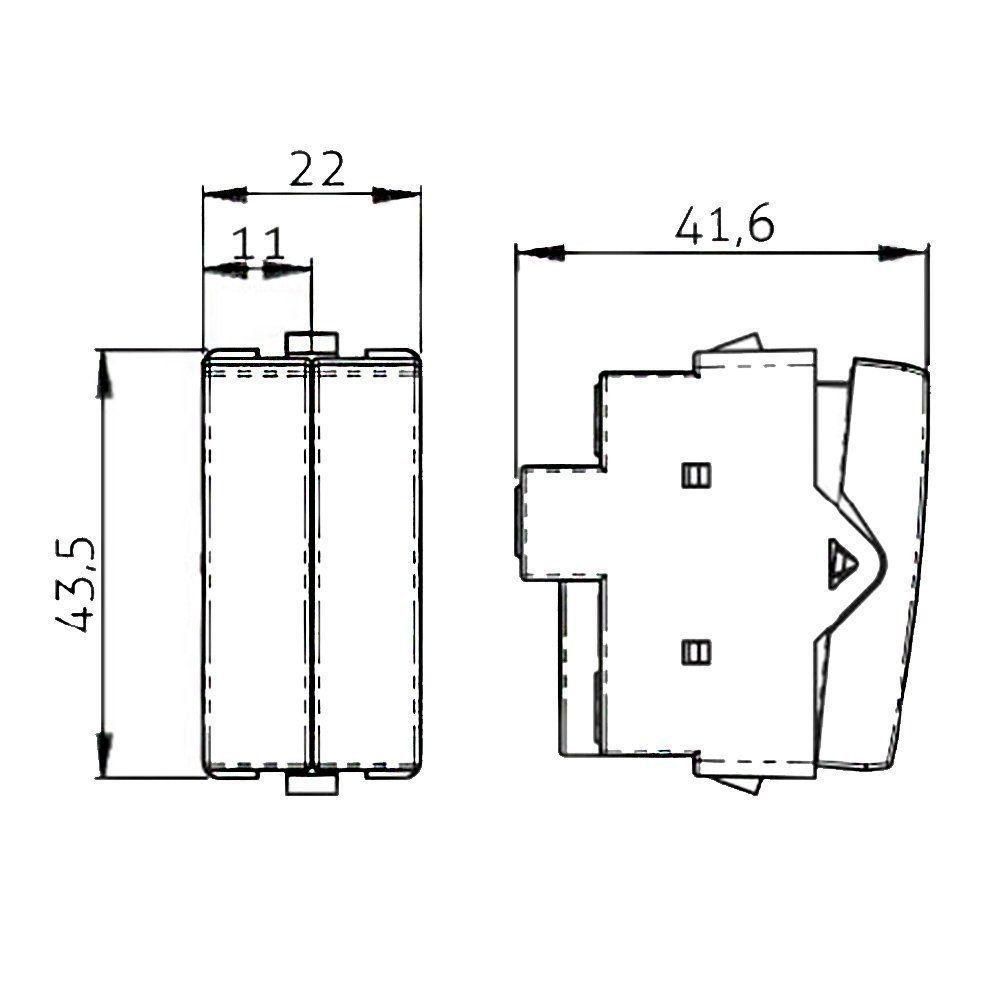Módulo Interruptor Bipolar Simples Margirius Sleek 10A Preto Ebony - 2