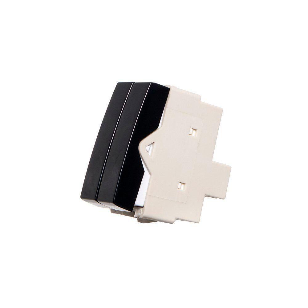 Módulo Interruptor Duplo Paralelo Margirius Sleek 10A Preto Ebony - 1