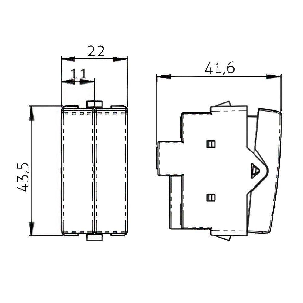 Módulo Interruptor Duplo Paralelo Margirius Sleek 10A Branco - 2