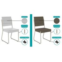 Kit 2 Cadeiras Sala Jantar 1736 Aço 2 Uni Preto-linho Grafite-courano Preto - Carraro