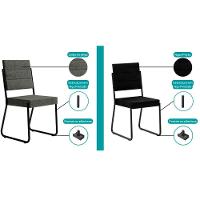 Kit 2 Cadeiras Sala Jantar 1736 Aço 2 Uni Preto-linho Grafite-courano Preto - Carraro - 5