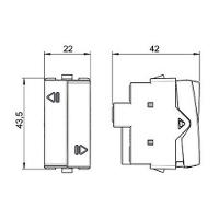 Módulo Interruptor Duplo Pulsador Reversível Para Persianas Elétricas Margirius Sleek 10A Branco - 2