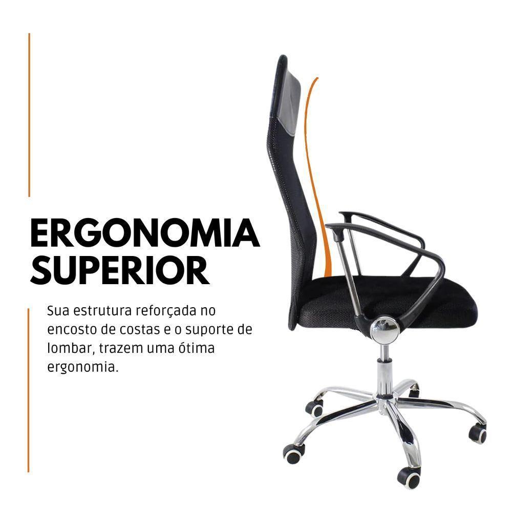 Kit 4 Cadeiras De Escritório Nagano Tela Mesh Giratória - 5