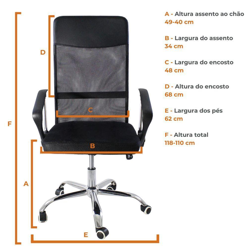 Cadeira De Escritório Nagano Tela Mesh Giratória - 2