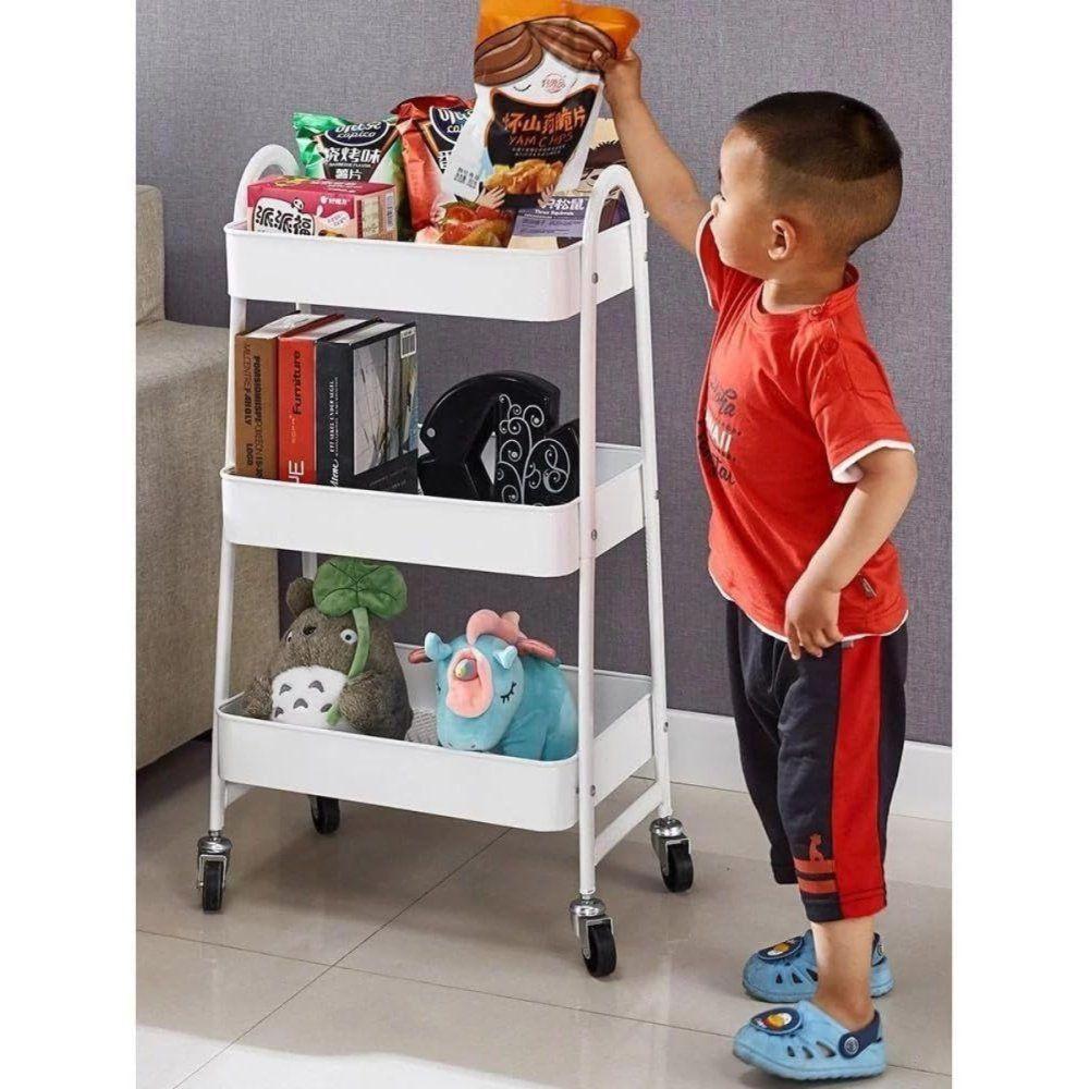 Prateleira De Metal Multiuso 3 Andares Com Rodinhas: A Solução Completa Para Organização - 5