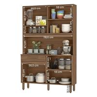 Armario De Cozinha Valparaiso 120 Cm Com 8 Portas E 1 Gaveta Freijo/baunilha - 3