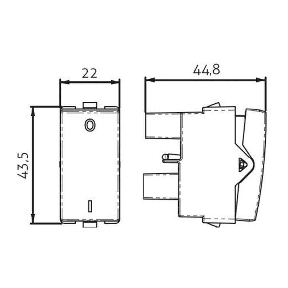 Módulo Interruptor Bipolar Simples Margirius Sleek 25a Branco - 2