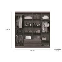 Guarda Roupa Casal 8 Portas E 4 Gavetas 8.4 Nápoles Jatoba/grafitte - Santos Andirá - 6