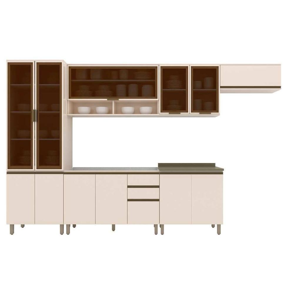 Cozinha Completa 7 Peças Connect 3 Aéreos 2 Balcões 1 Paneleiro 1 Complemento C5p77 Off White - 5