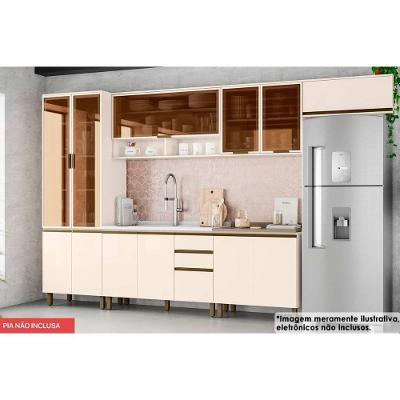 Cozinha Modulada Connect 7 Peças 3 Aéreos + 2 Balcões + 1 Paneleiro + 1 Complemento C5p77 Off White2 Aéreos + 1 Balcão + 1 Complemento