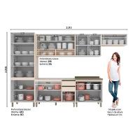 Cozinha Modulada Connect 7 Peças 3 Aéreos + 2 Balcões + 1 Paneleiro + 1 Complemento C5p77 Off White2 Aéreos + 1 Balcão + 1 Complemento - 3