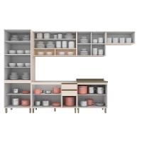 Cozinha Modulada Connect 7 Peças 3 Aéreos + 2 Balcões + 1 Paneleiro + 1 Complemento C5p77 Off White2 Aéreos + 1 Balcão + 1 Complemento
