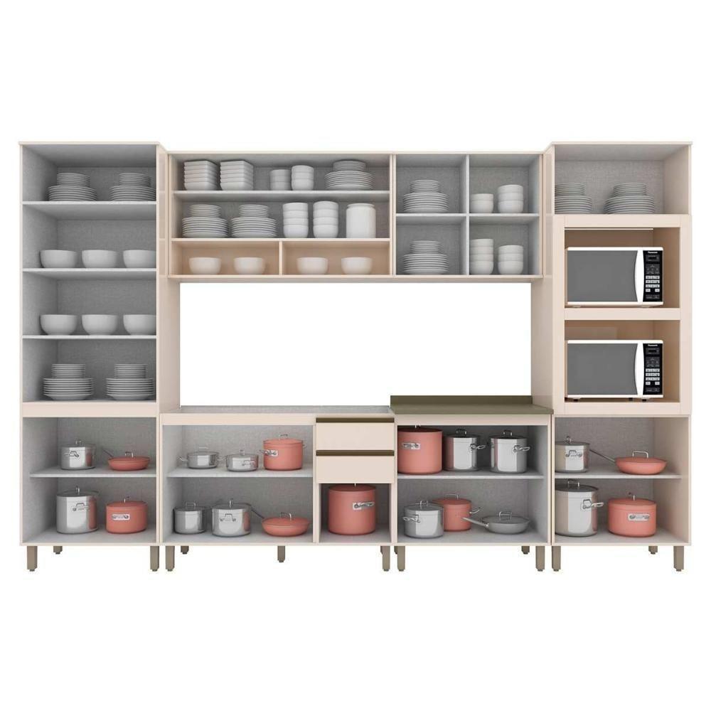 Cozinha Completa 7 Peças Connect 2 Aéreos 2 Balcões 2 Paneleiros 1 Complemento C5p76 Off White - 3