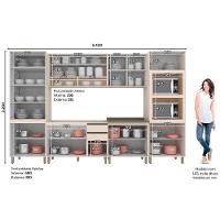 Cozinha Completa 7 Peças Connect 2 Aéreos 2 Balcões 2 Paneleiros 1 Complemento C5p76 Off White - 2