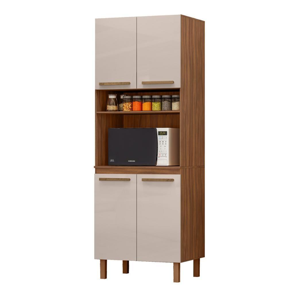 Paneleiro Pop Torre Quente 70cm Com 4 Portas E 1 Nicho Freijó/baunilha/freijó - 2