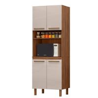 Paneleiro Pop Torre Quente 70cm Com 4 Portas E 1 Nicho Freijó/baunilha/freijó - 2