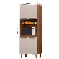 Paneleiro Pop Torre Quente 70cm Com 4 Portas E 1 Nicho Freijó/baunilha/freijó - 4