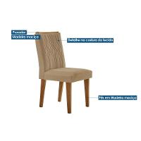 Cadeira De Cozinha Alegra Kit 2 Un Madeira Capuccino Suede Grafite Rufato - 2