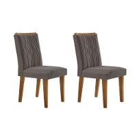 Cadeira Sala De Jantar Alegra Madeira Kit 2 Un Imbuia - Veludo Grafite - Rufato - 1