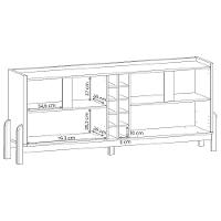 Aparador Buffet Sala Lizz 190cm Com Pés De Madeira Maciça Cinza Perola/cedro Cinza Perola/cedro - 2