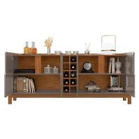 Aparador Buffet Sala Lizz 190cm Com Pés De Madeira Maciça Cinza Perola/cedro Cinza Perola/cedro