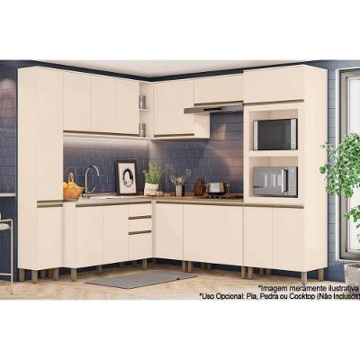 Cozinha Completa 10 Peças Connect 3 Aéreos 3 Balcões 2 Paneleiros 2 Complementos C5p95 Off White