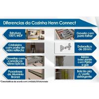 Cozinha Modulada Connect 12 Peças 4aéreos+4balcões+ 1 Paneleiro +3complementos C6p08 Duna Cristal2 Aéreos + 1 Balcão + 1 Complemento - 2