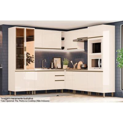 Cozinha Completa 10 Peças Connect 3 Aéreos 3 Balcões 2 Paneleiros 2 Complementos C5p94 Off White