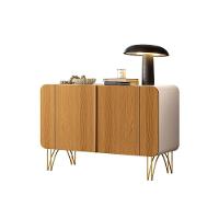 Buffet Decorativo Sala De Estar Bambino Mdp/mdf Pés Em Aço Off White/cinamomo G26 - Gran Belo - 1