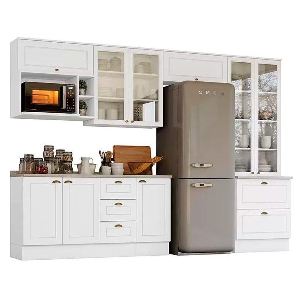 Cozinha Completa 9 Peças Americana 4 Aéreos 1 Paneleiro 2balcões 2 Complementos C5p27 Cinza - 10