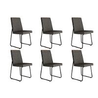Cadeira Sala De Jantar Lira 1752 Kit 6 Uni Preto-grafite - Preto - Carraro - 1