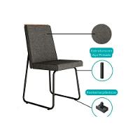 Cadeira Sala De Jantar Lira 1752 Kit 6 Uni Preto-grafite - Preto - Carraro - 5