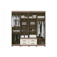 Guarda Roupa 8 Portas E 4 Gavetas C/ Espelho E Pés Nápoles Jatoba - Santos Andirá - 7