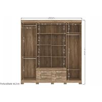 Guarda Roupa 8 Portas E 4 Gavetas C/ Espelho E Pés Nápoles Jatoba - Santos Andirá - 8